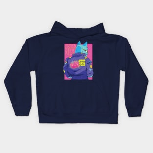 Cyberpunk Anime Cat Kids Hoodie